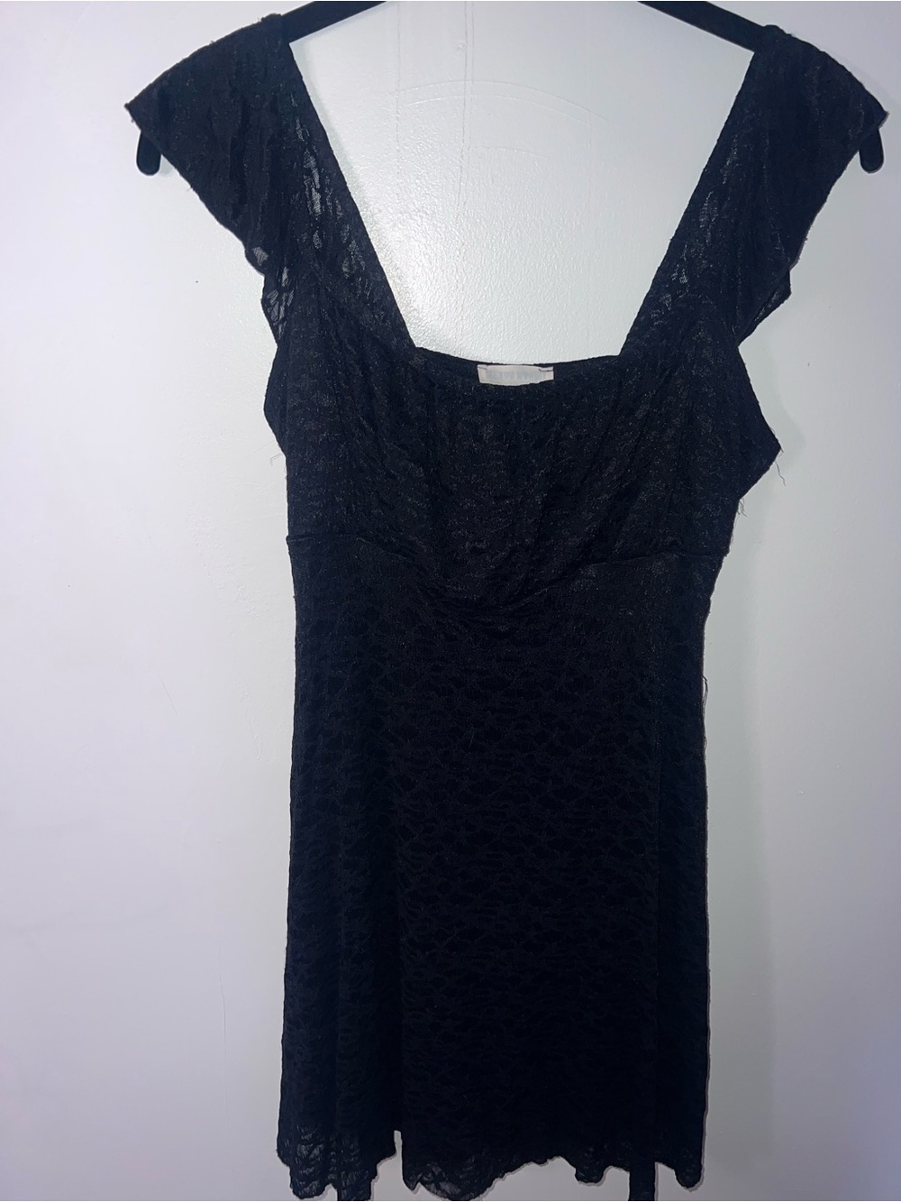 Black Lace Cap-Sleeve Women’s Top